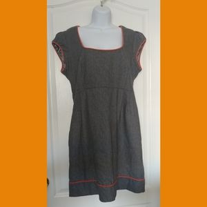 French Connection SZ 6 dress Grey with Orange pipe